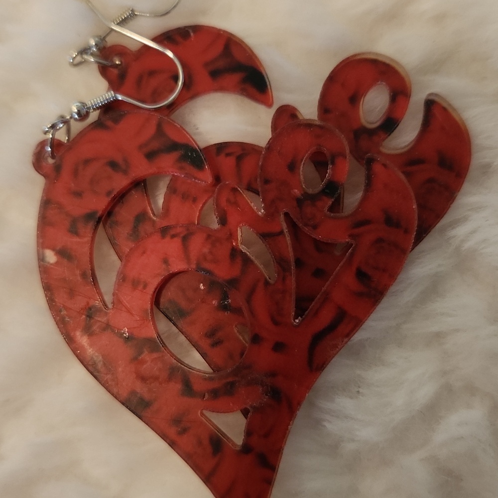 4 For 1 Handmade Heart And Love Dangle Earrings - Women Accessories Bundle Of 4 - Picture 6 of 8